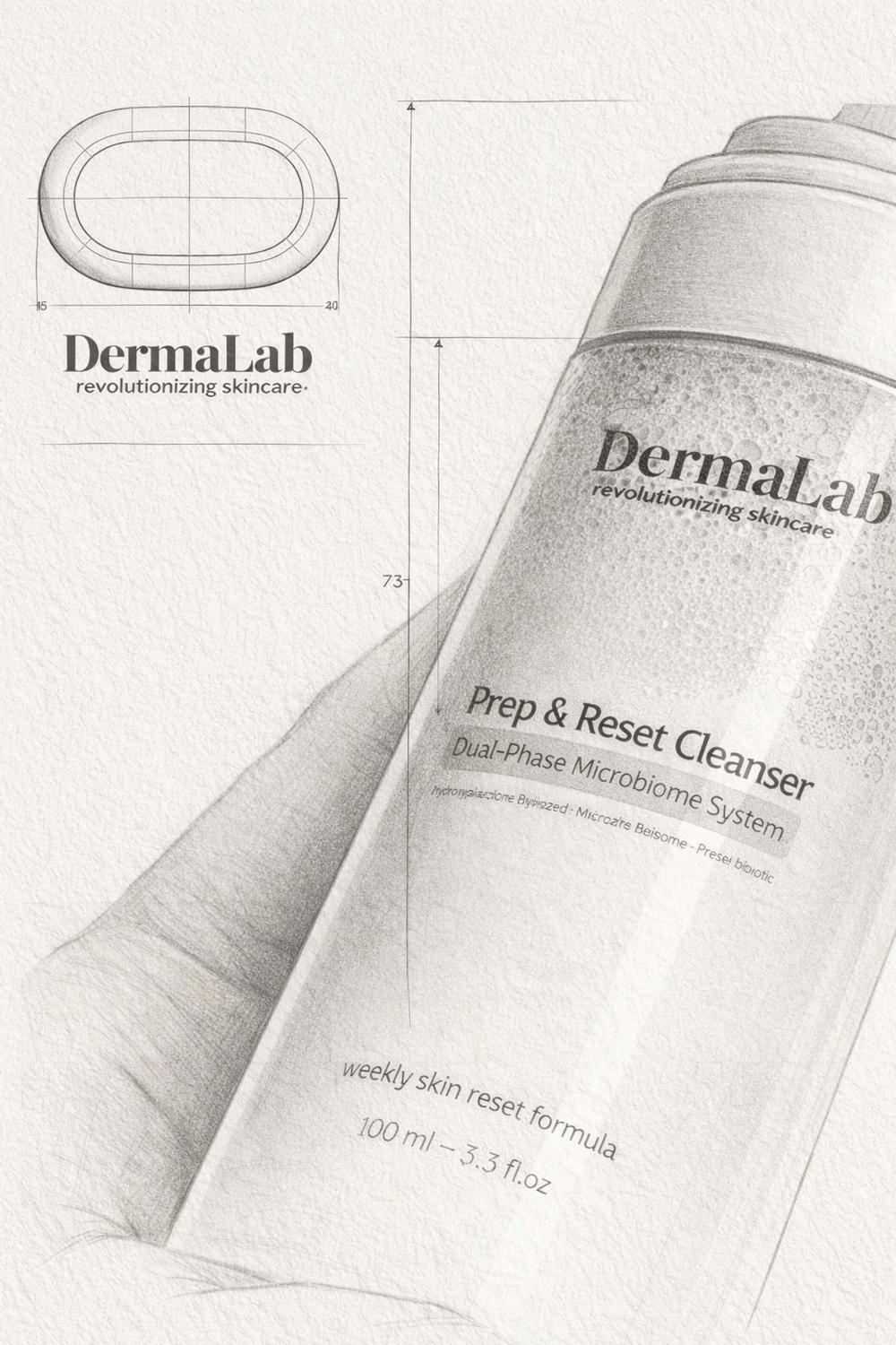 Prep & Reset Cleanser productfoto – DermaLab huidreiniging